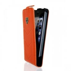 Чехол (флип-кейс) iMobo Lamborghini Aventador-D1 (кожаный) (LB-FCIP5-AV/D1-OE) Apple Iphone 5/5S Оранжевый