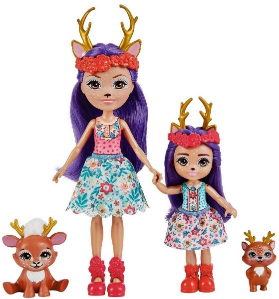 Игровой набор Enchantimals ДАНЕССА ОЛЕННИ С СЕСТРИЧКОЙ И ПИТОМЦАМИ кукла