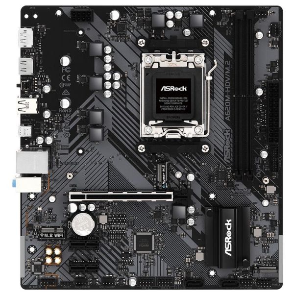 Материнская плата ASRock A620M-HDV/M.2 SocketAM5,AMD A620,mATX,Ret